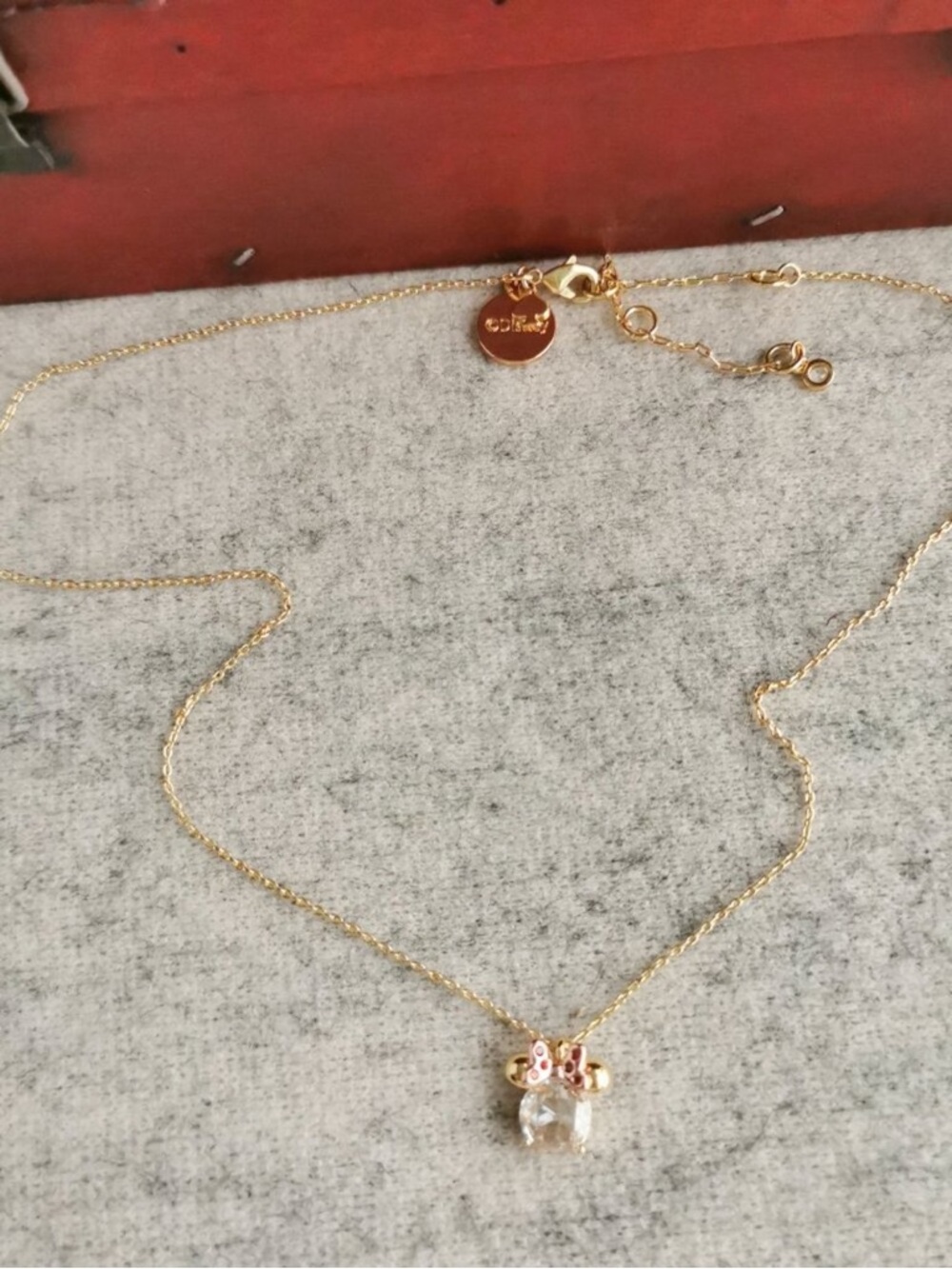 kate spade Gold Bow and Crystal Drop Necklace